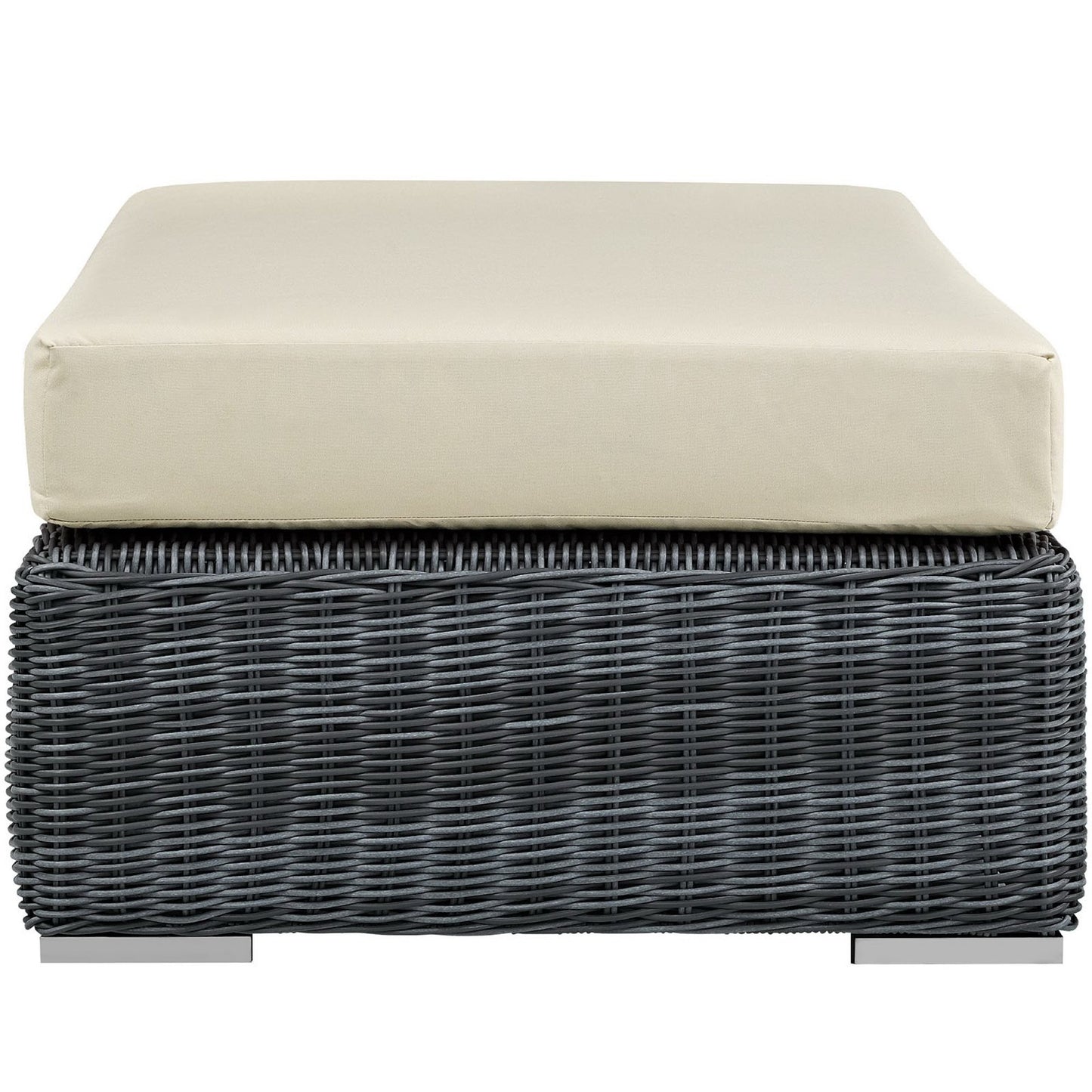 Summon Outdoor Patio Sunbrella Rectangle Ottoman in Canvas Antique Beige by Modway (1877)