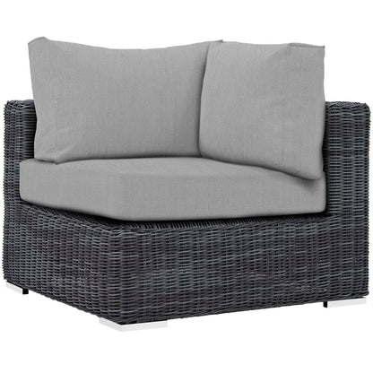 Summon 7 Piece Outdoor Patio Sunbrella Sectional Set in Canvas Gray by Modway (1897)