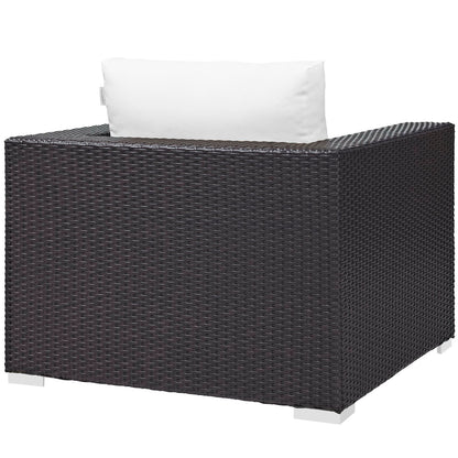 Convene 4 Piece Set Outdoor Patio with Fire Pit in Espresso White by Modway (EEI-3725)