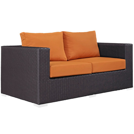 Convene Outdoor Patio Loveseat in Espresso Orange by Modway (EEI-1907)