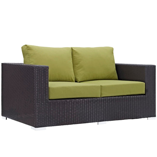 Convene Outdoor Patio Loveseat in Espresso Peridot by Modway (EEI-1907)