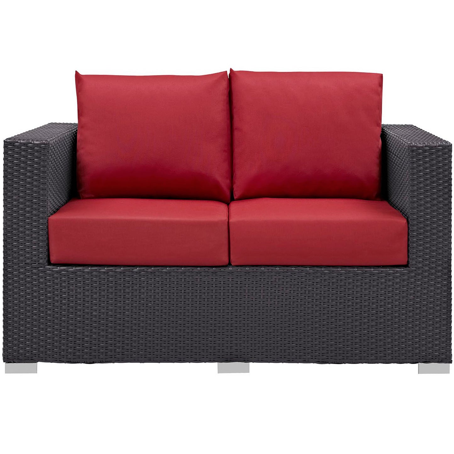 Convene 4 Piece Set Outdoor Patio with Fire Pit in Espresso Red by Modway (EEI-3725)