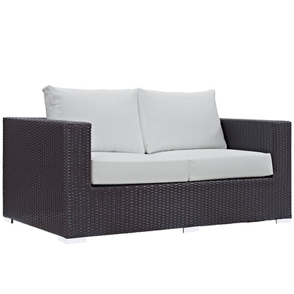 Convene Outdoor Patio Loveseat - Espresso White by Modway