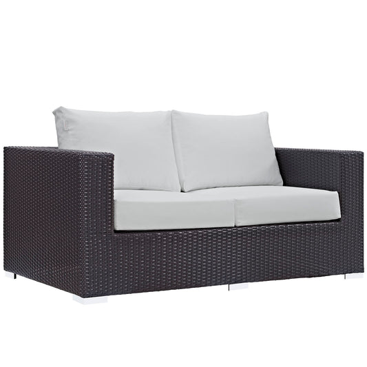Convene Outdoor Patio Loveseat - Espresso White by Modway
