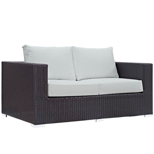 Convene Outdoor Patio Loveseat - Espresso White by Modway