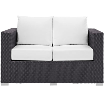 Convene Outdoor Patio Loveseat - Espresso White by Modway