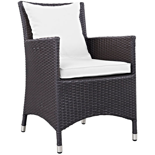 Convene Dining Outdoor Patio Armchair in Espresso White by Modway (EEI-1913)