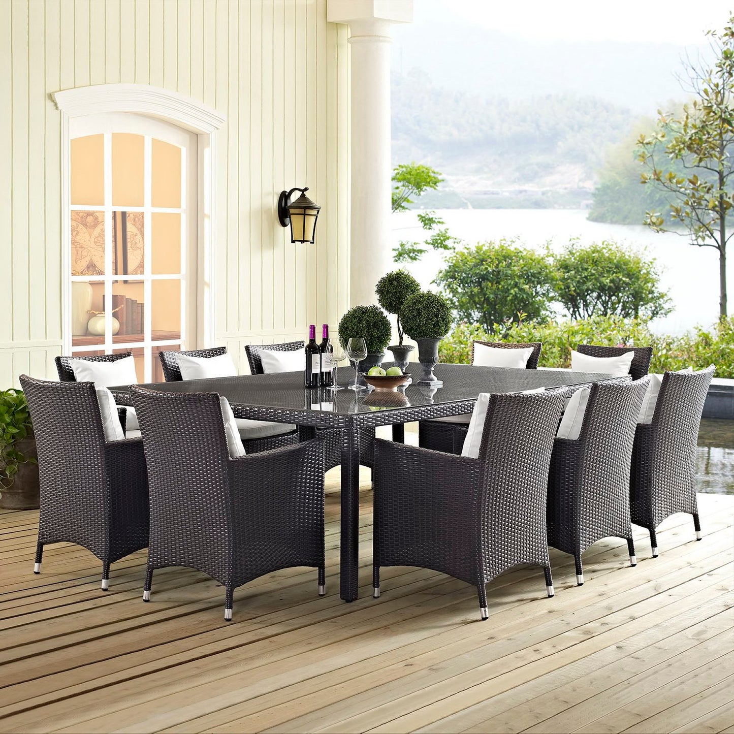 Convene 90" Outdoor Patio Dining Table in Espresso by Modway (EEI-1922)