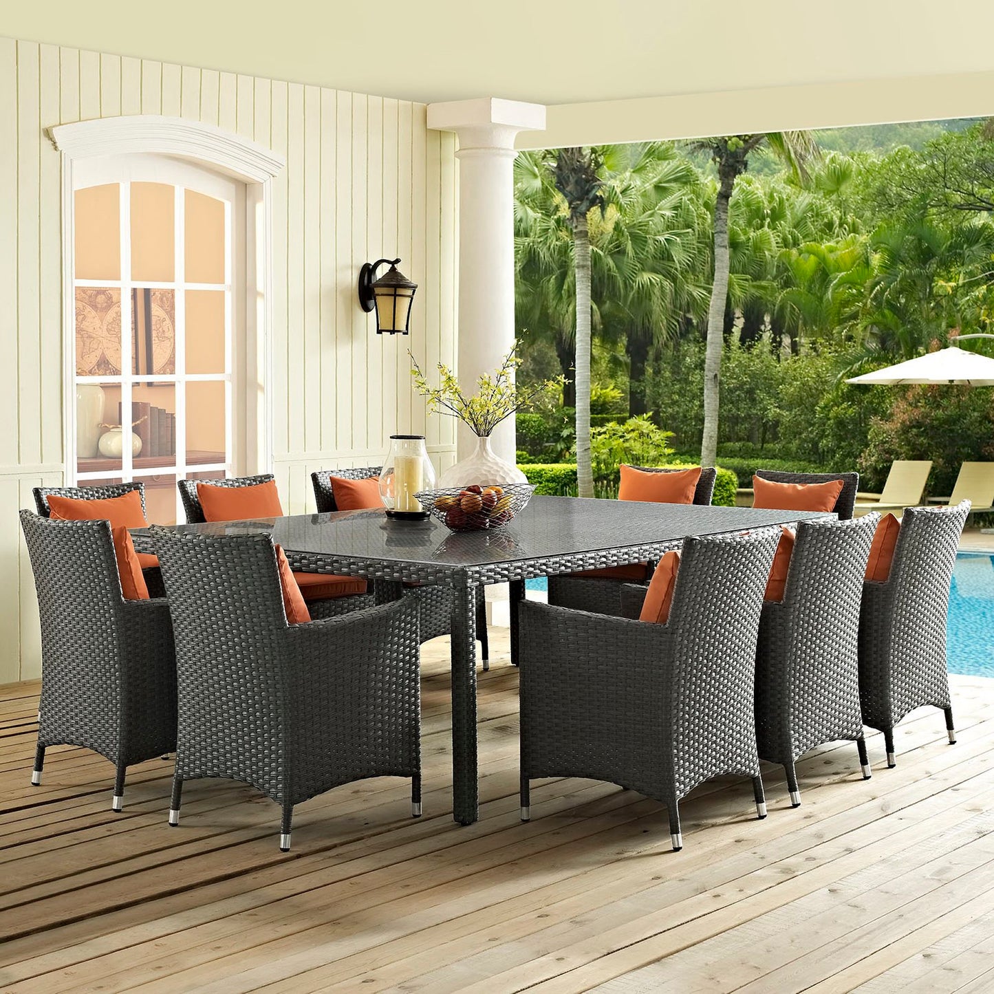 Sojourn 90" Outdoor Patio Dining Table in Chocolate by Modway (1933)
