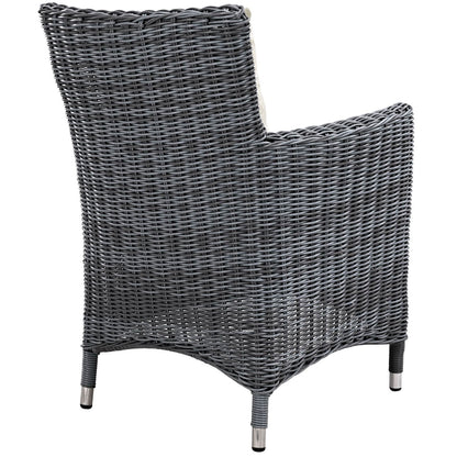 Summon Dining Outdoor Patio Sunbrella Armchair in Antique Canvas Beige by Modway (1935)