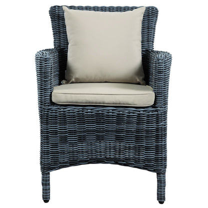 Summon Dining Outdoor Patio Sunbrella Armchair in Antique Canvas Beige by Modway (1935)