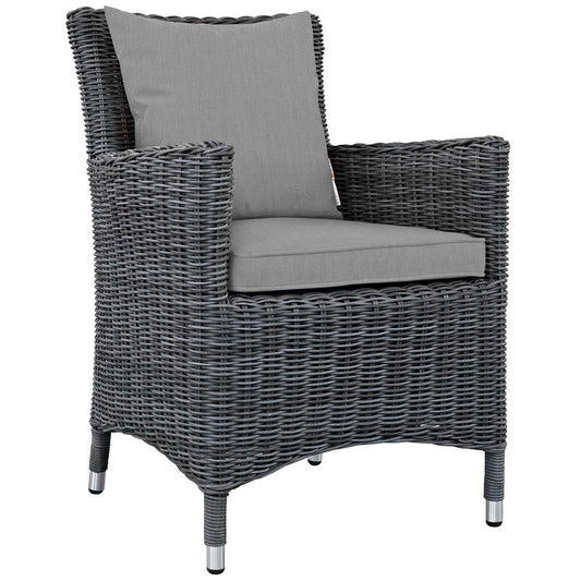 Summon Dining Outdoor Patio Sunbrella Armchair in Canvas Gray by Modway (1935)