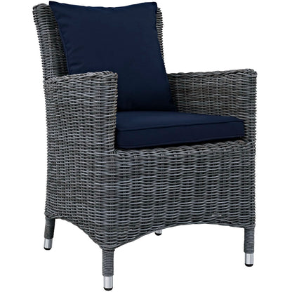 Summon Dining Outdoor Patio Sunbrella Armchair in Canvas Navy by Modway (1935)