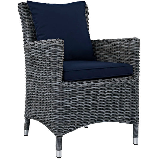 Summon Dining Outdoor Patio Sunbrella Armchair in Canvas Navy by Modway (1935)