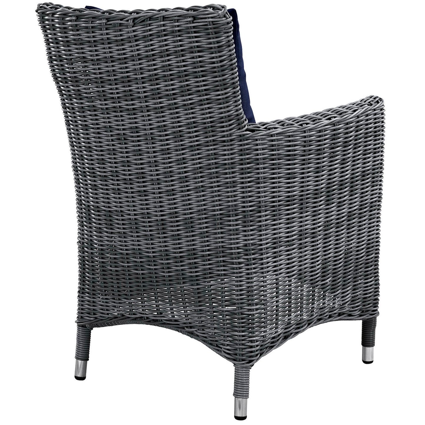 Summon Dining Outdoor Patio Sunbrella Armchair in Canvas Navy by Modway (1935)
