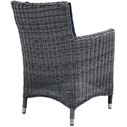 Summon Dining Outdoor Patio Sunbrella Armchair in Canvas Navy by Modway (1935)