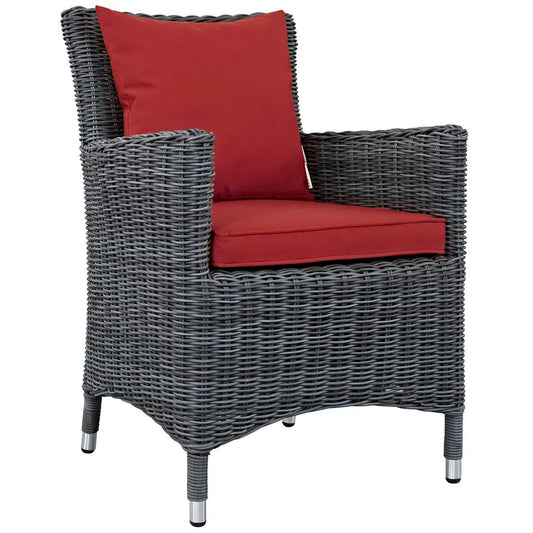 Summon Dining Outdoor Patio Sunbrella Armchair in Canvas Red by Modway (1935)