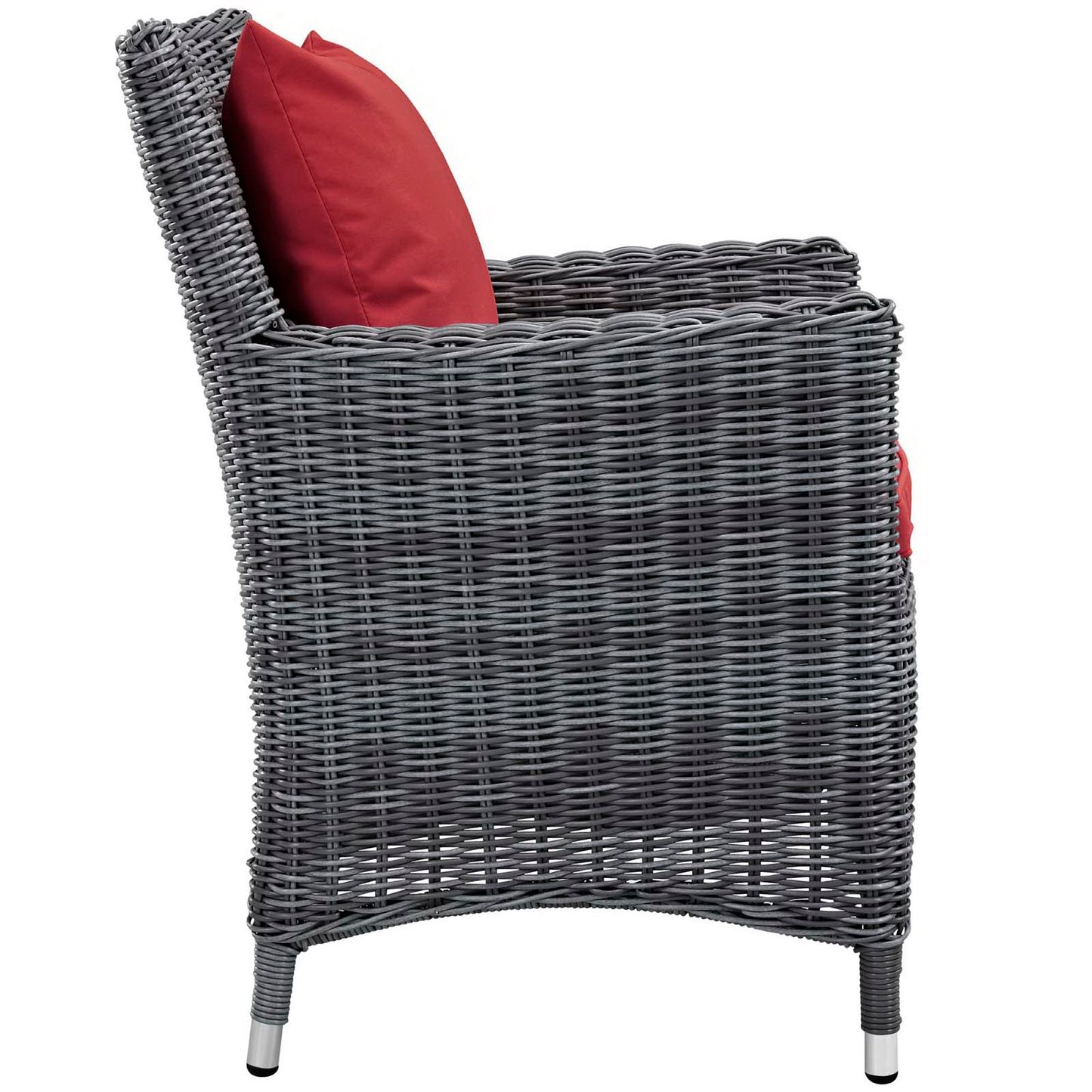 Summon Dining Outdoor Patio Sunbrella Armchair in Canvas Red by Modway (1935)