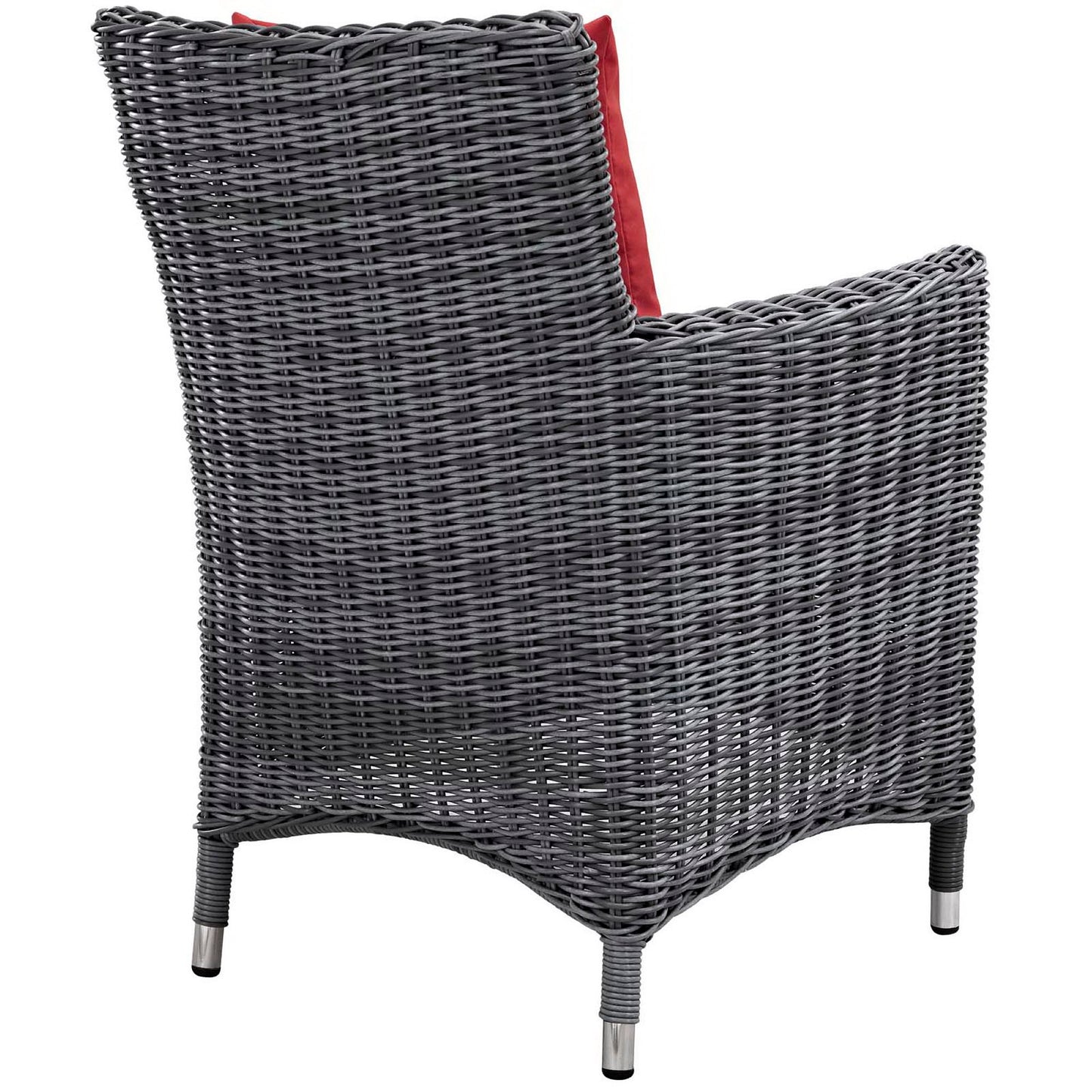 Summon Dining Outdoor Patio Sunbrella Armchair in Canvas Red by Modway (1935)