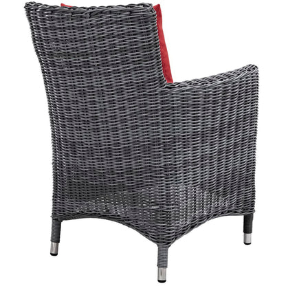 Summon Dining Outdoor Patio Sunbrella Armchair in Canvas Red by Modway (1935)