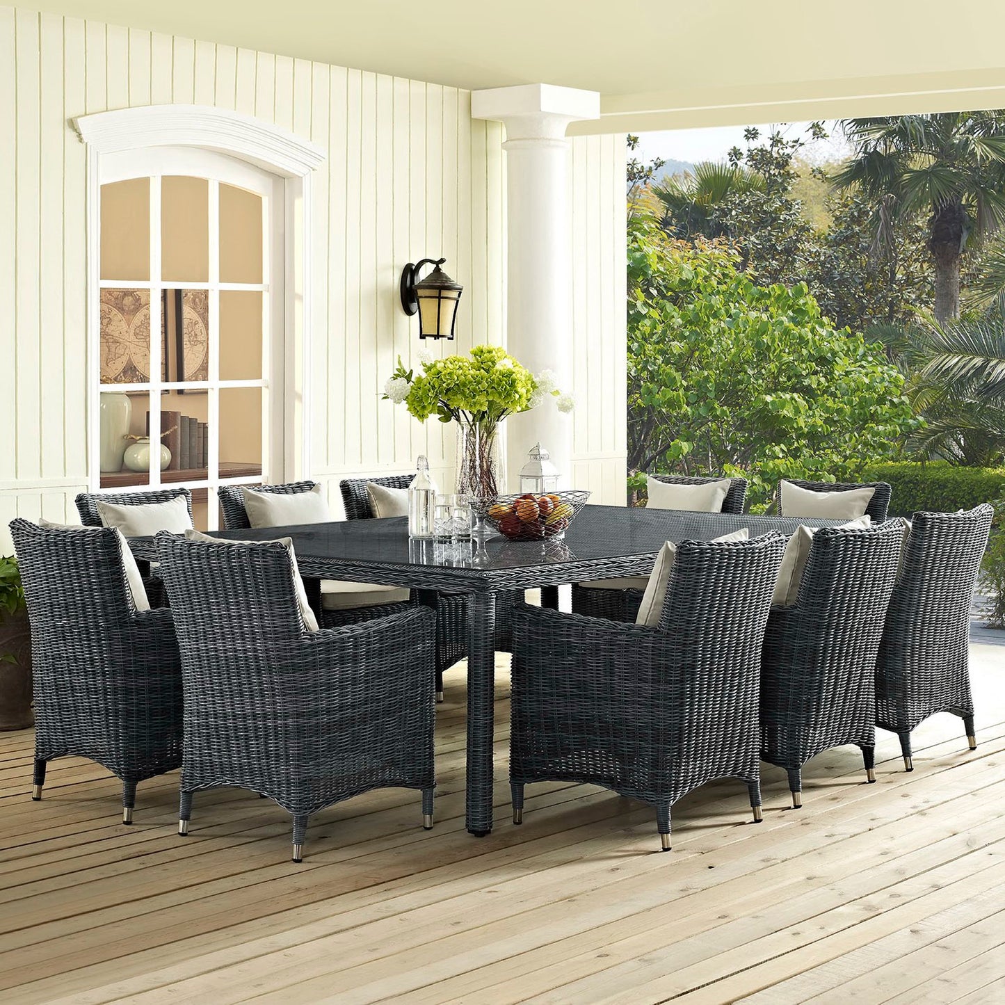 Summon 90" Outdoor Patio Dining Table in Gray by Modway (1944)