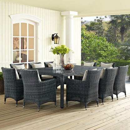 Summon 90" Outdoor Patio Dining Table in Gray by Modway (1944)