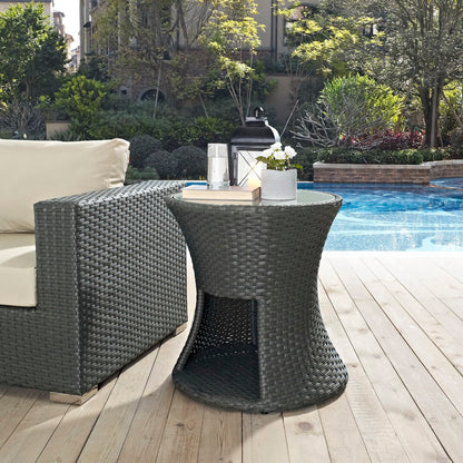 Sojourn Round Outdoor Patio Side Table in Chocolate by Modway (1980)