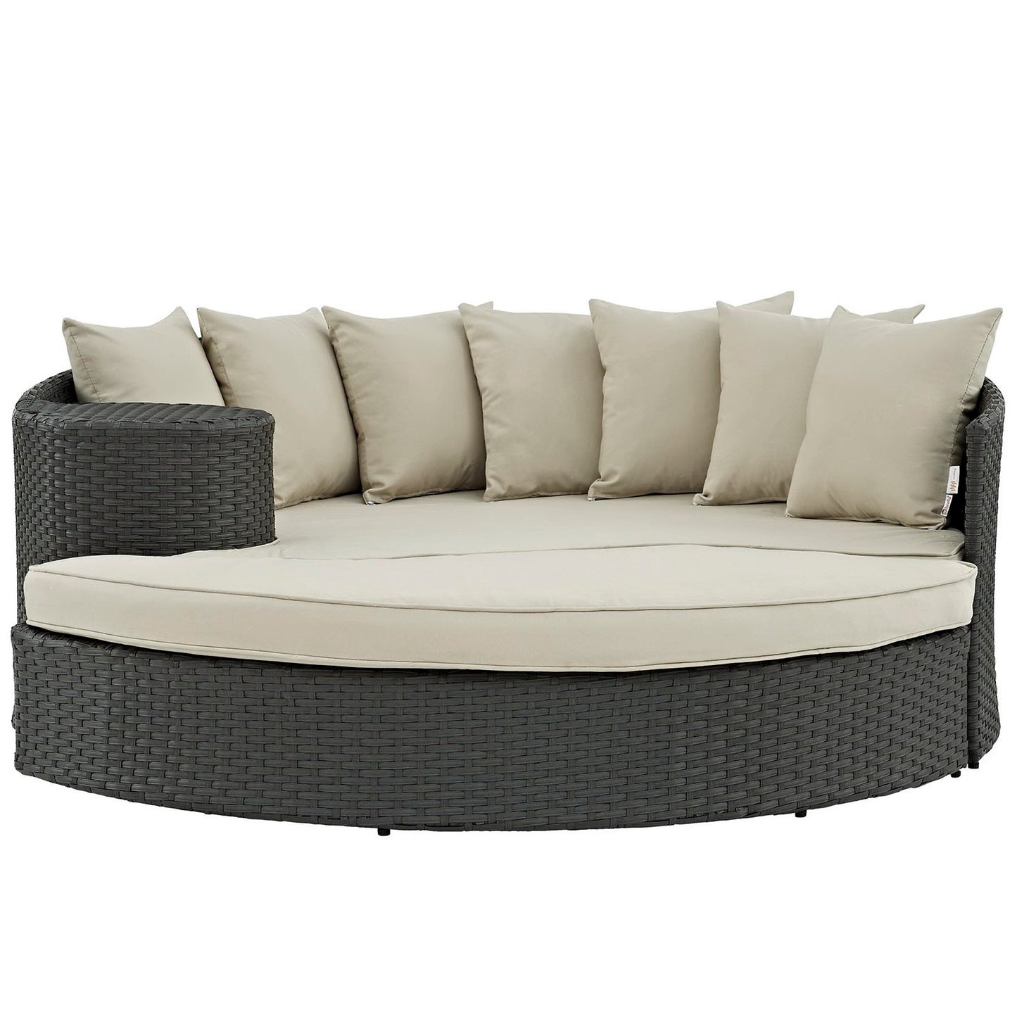Sojourn Outdoor Patio Sunbrella Daybed in Antique Canvas Beige by Modway (1982)