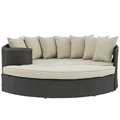 Sojourn Outdoor Patio Sunbrella Daybed in Antique Canvas Beige by Modway (1982)