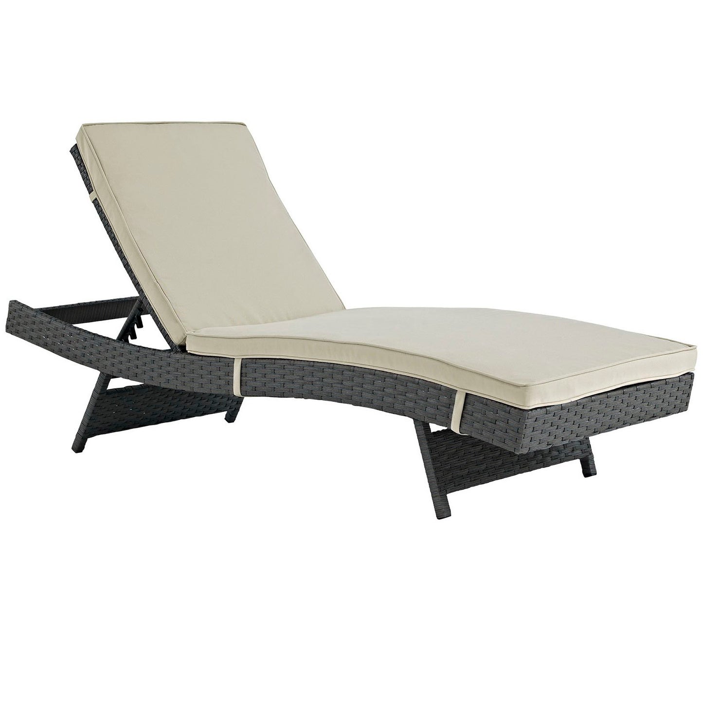 Sojourn Outdoor Patio Sunbrella Chaise in Antique Canvas Beige by Modway (1985)
