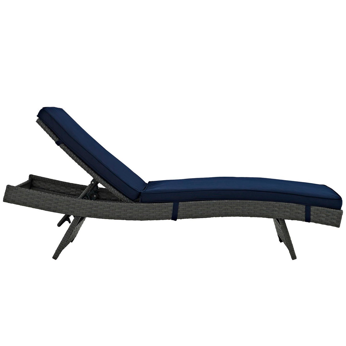Sojourn Outdoor Patio Sunbrella Chaise in Canvas Navy by Modway (1985)