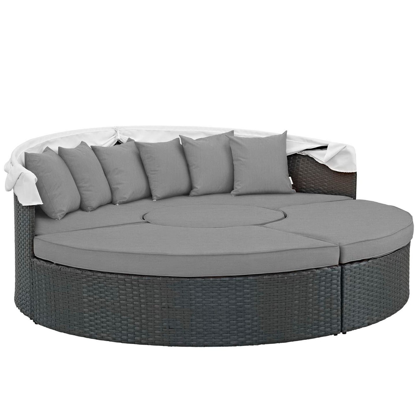 Sojourn Outdoor Patio Sunbrella Daybed in Canvas Gray by Modway (1986)