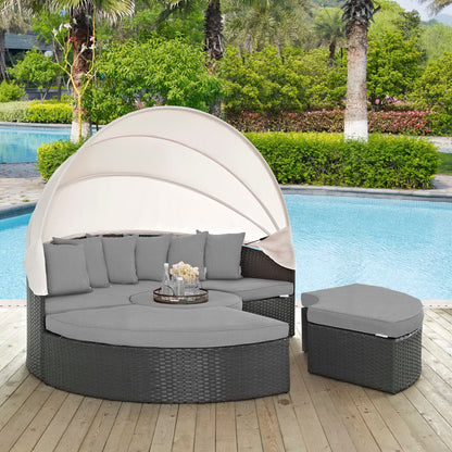 Sojourn Outdoor Patio Sunbrella Daybed in Canvas Gray by Modway (1986)