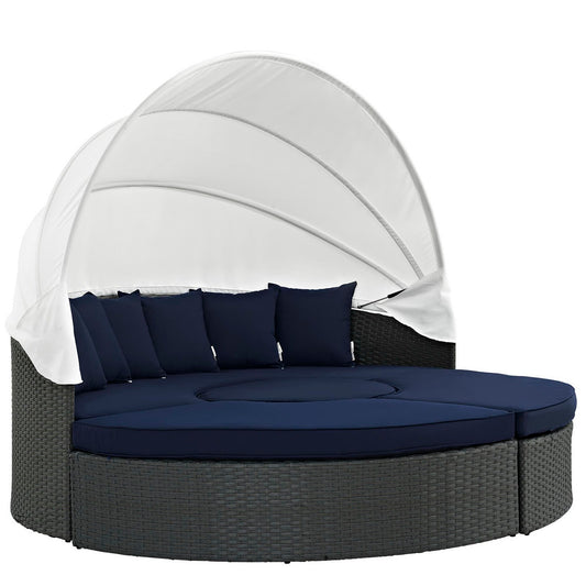 Sojourn Outdoor Patio Sunbrella Daybed in Canvas Navy by Modway (1986)