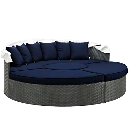 Sojourn Outdoor Patio Sunbrella Daybed in Canvas Navy by Modway (1986)