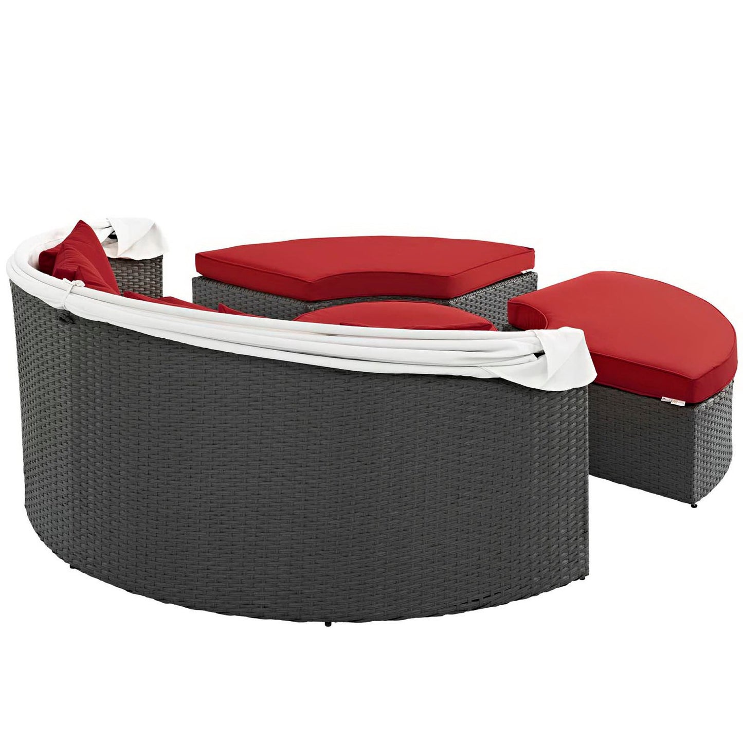 Sojourn Outdoor Patio Sunbrella Daybed in Canvas Red by Modway (1986)