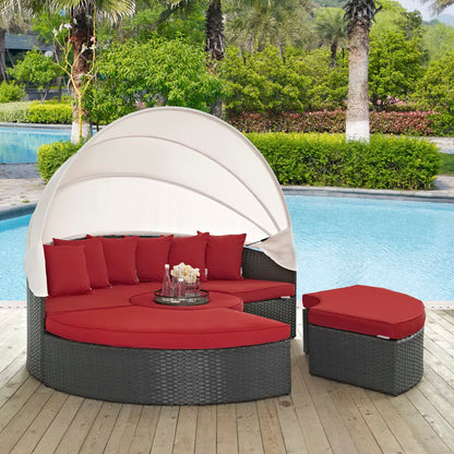 Sojourn Outdoor Patio Sunbrella Daybed in Canvas Red by Modway (1986)