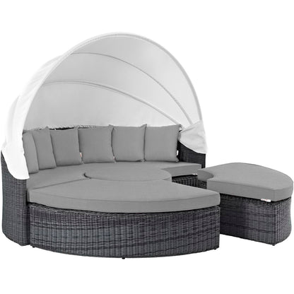 Summon Canopy Outdoor Patio Sunbrella Daybed in Canvas Gray by Modway (1997)