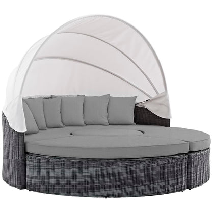 Summon Canopy Outdoor Patio Sunbrella Daybed in Canvas Gray by Modway (1997)
