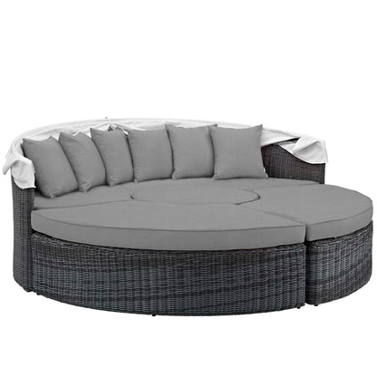 Summon Canopy Outdoor Patio Sunbrella Daybed in Canvas Gray by Modway (1997)