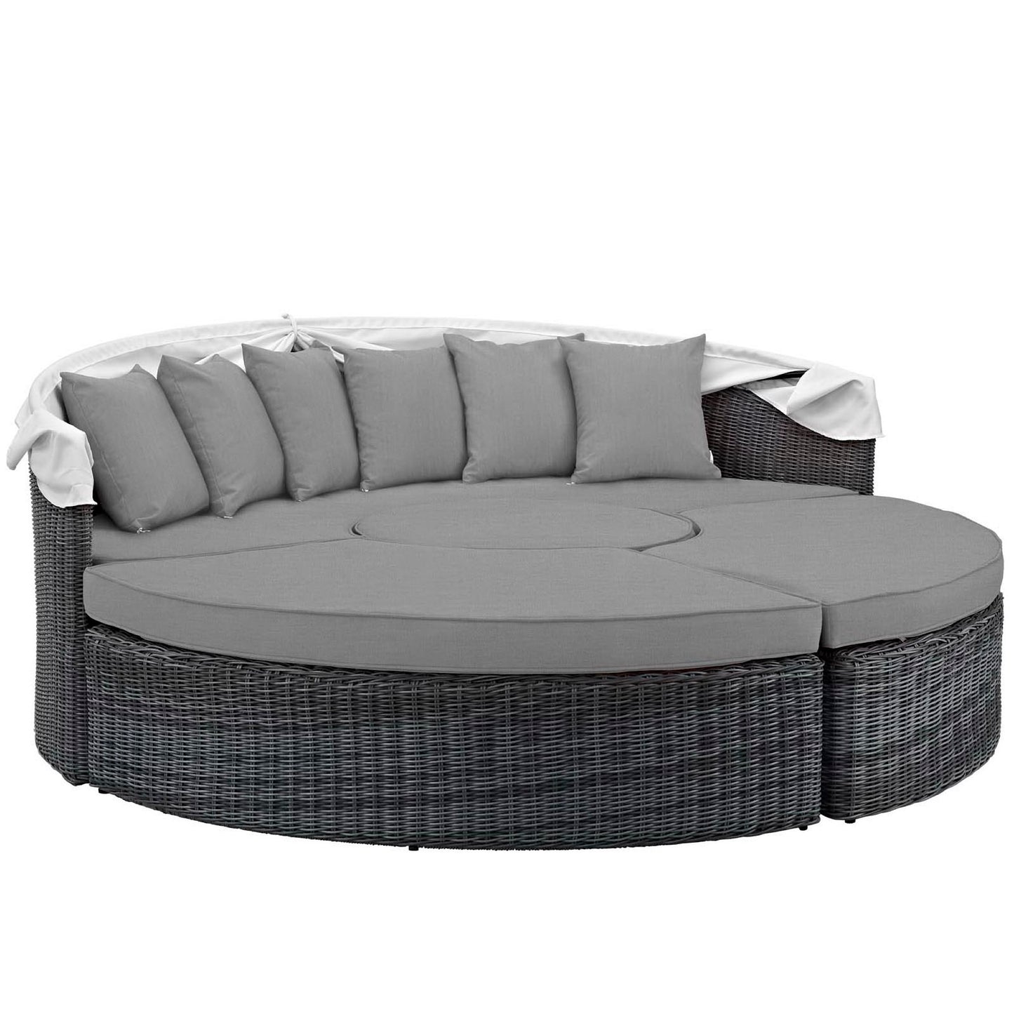Summon Canopy Outdoor Patio Sunbrella Daybed in Canvas Gray by Modway (1997)
