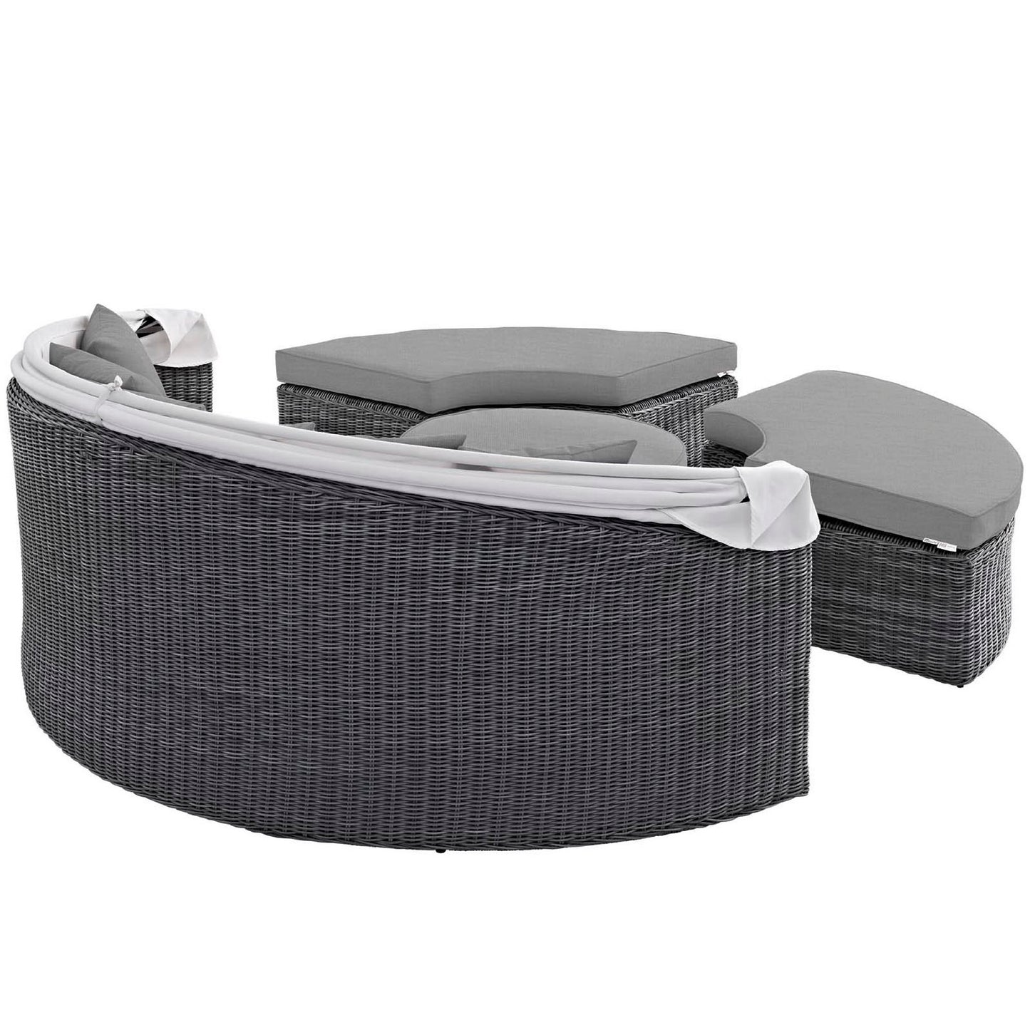 Summon Canopy Outdoor Patio Sunbrella Daybed in Canvas Gray by Modway (1997)