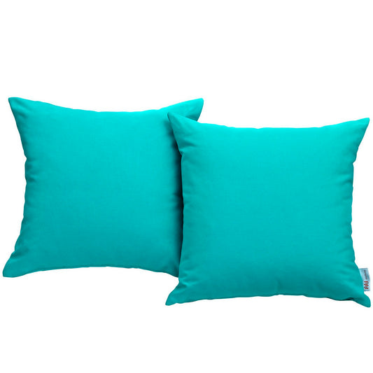 Convene 2 Piece Outdoor Patio Pillow Set in Turquoise by Modway (EEI-2001)