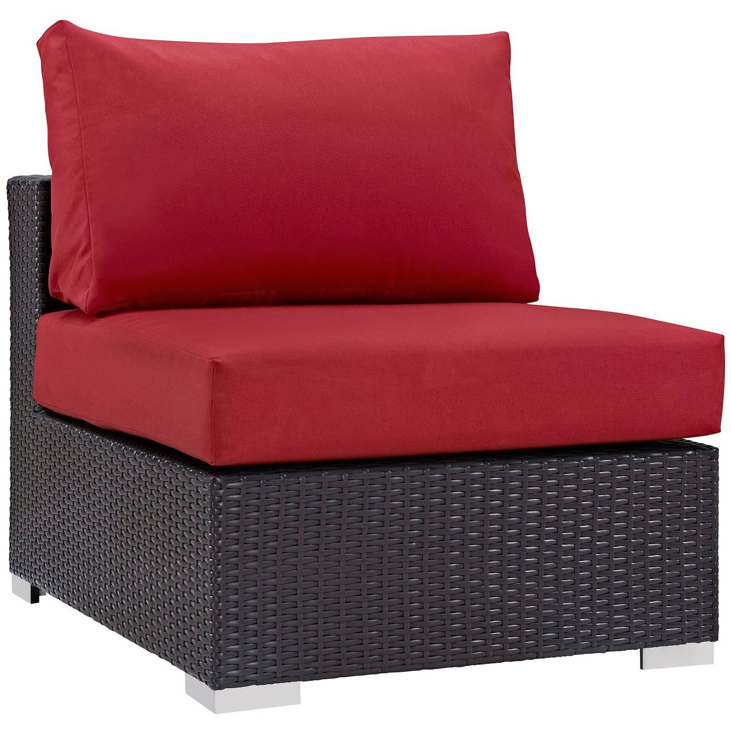 Convene 7 Piece Outdoor Patio Sectional Set in Espresso Red by Modway (EEI-2157)