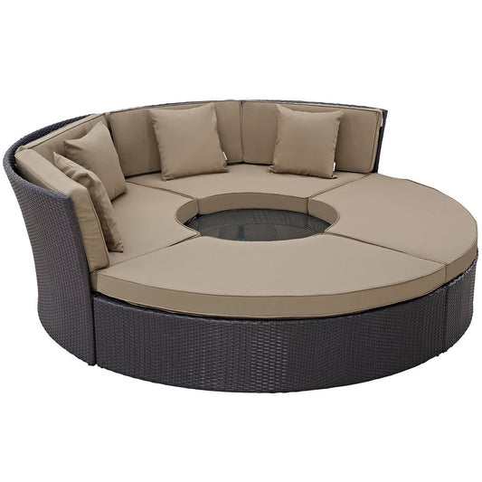 Convene Circular Outdoor Patio Daybed Set in Espresso Mocha by Modway (EEI-2171)