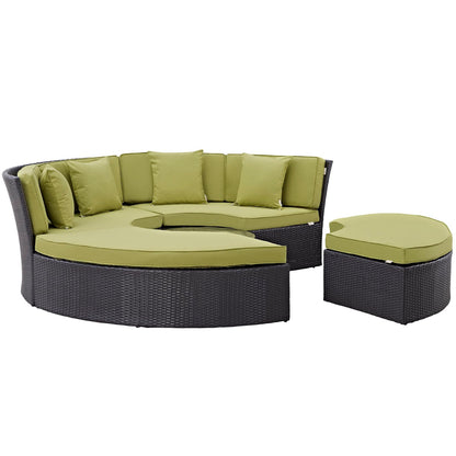 Convene Circular Outdoor Patio Daybed Set in Espresso Peridot by Modway (EEI-2171)
