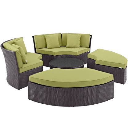 Convene Circular Outdoor Patio Daybed Set in Espresso Peridot by Modway (EEI-2171)