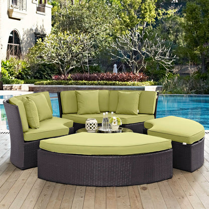Convene Circular Outdoor Patio Daybed Set in Espresso Peridot by Modway (EEI-2171)