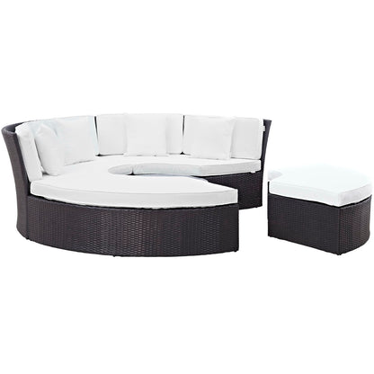 Convene Circular Outdoor Patio Daybed Set in Espresso White by Modway (EEI-2171)