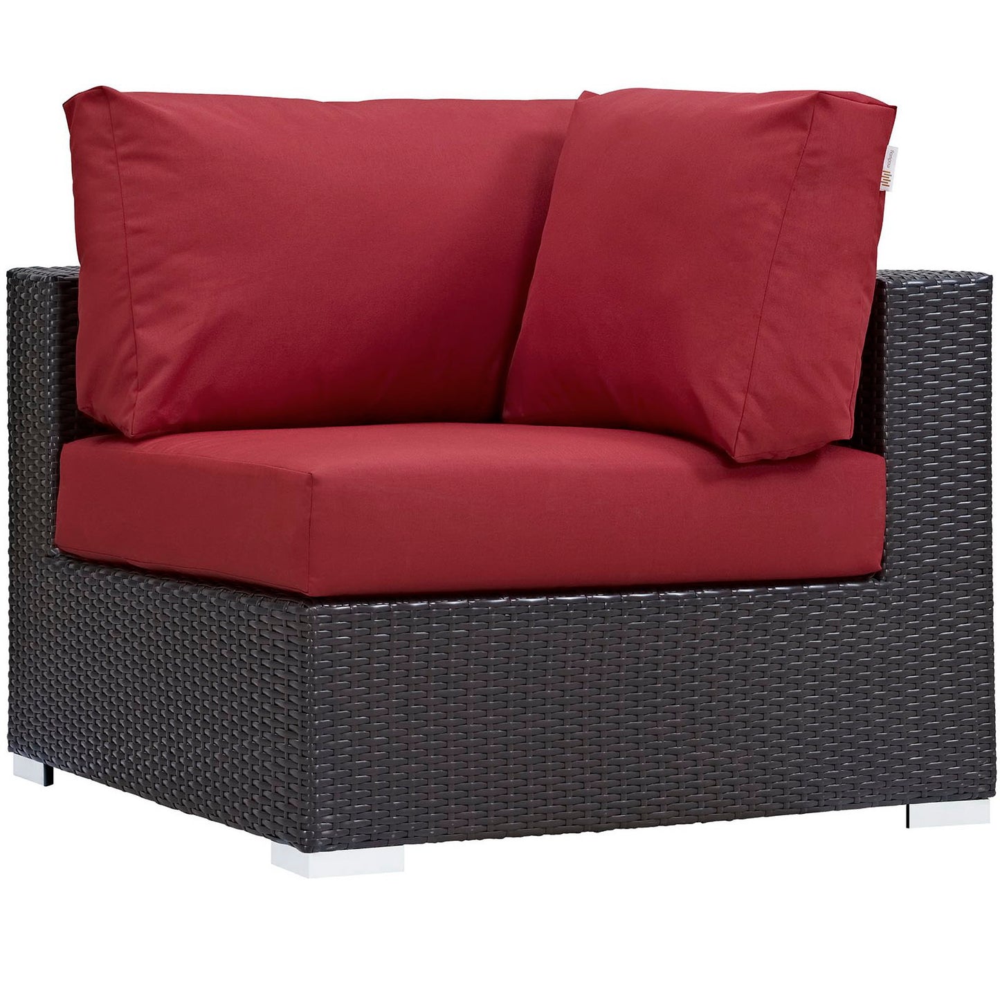 Convene 5 Piece Outdoor Patio Sectional Set in Espresso Red by Modway (EEI-2172)